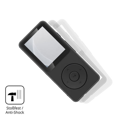 Schutz gegen Kratzer auf dem Aroeally MP3-01F Glas durch Schlüssel, Stöße gegen die Tischkante oder Stürze