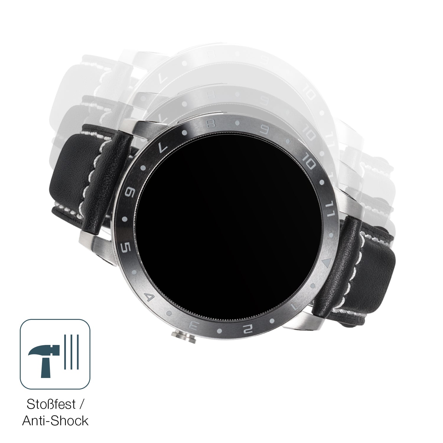 Schutz gegen Kratzer auf dem Asus VivoWatch 5 Glas durch Schlüssel, Stöße gegen die Tischkante oder Stürze