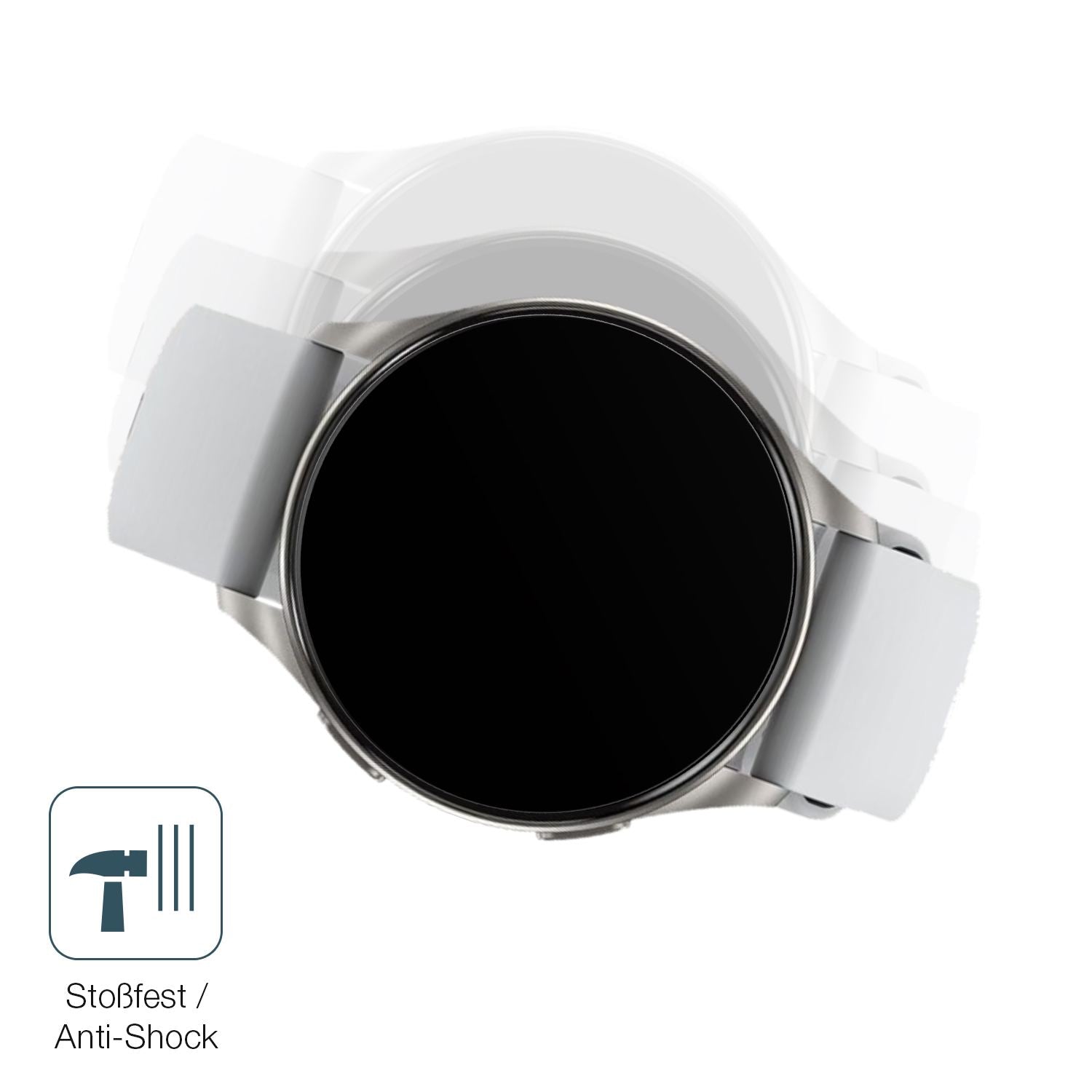 Schutz gegen Kratzer auf dem Baolubao W60 Smartwatch Glas durch Schlüssel, Stöße gegen die Tischkante oder Stürze