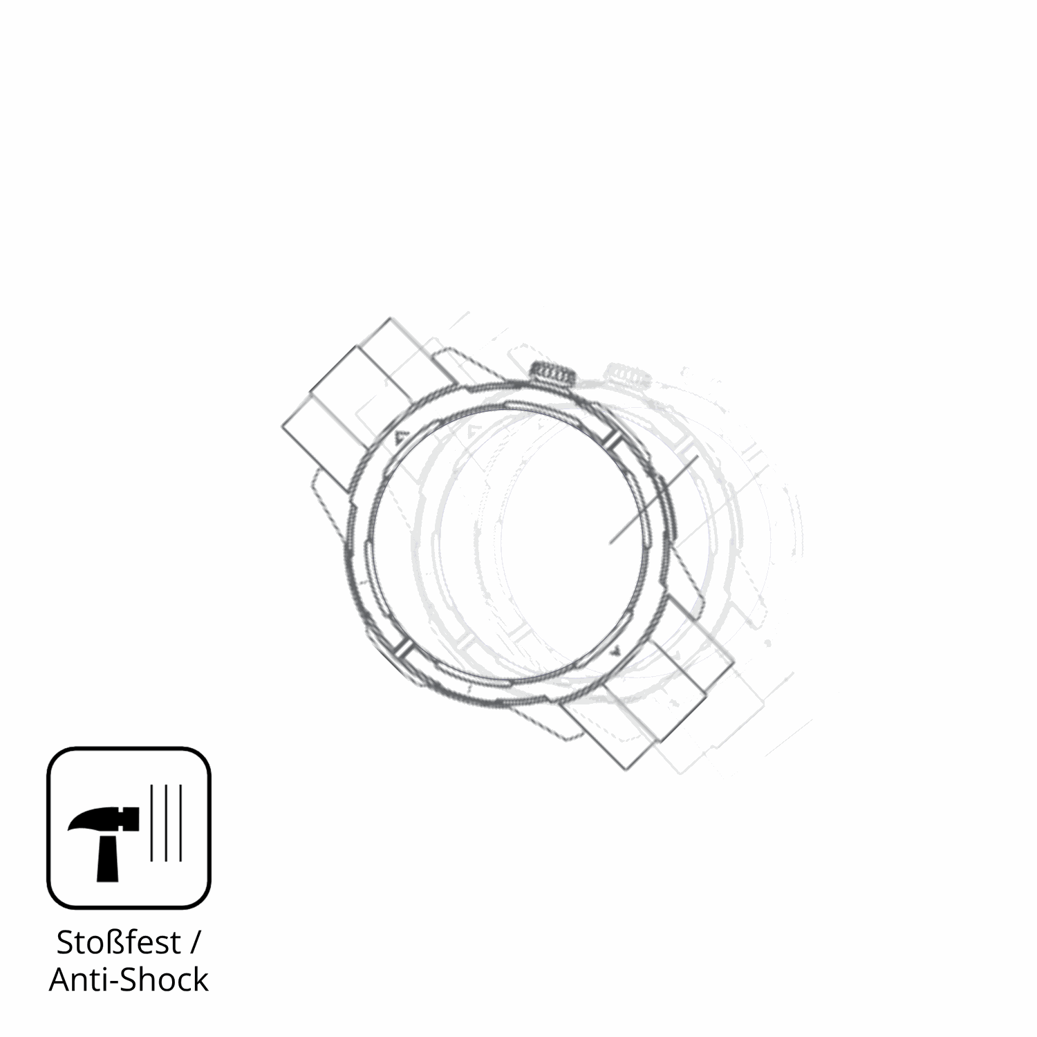 Schutz gegen Kratzer auf dem Beafon Smartwatch 601 Glas durch Schlüssel, Stöße gegen die Tischkante oder Stürze