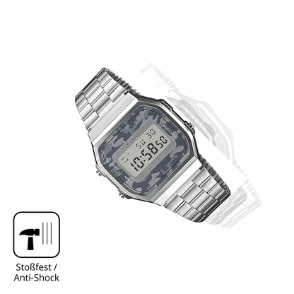 Schutz gegen Kratzer auf dem Casio A168WEC-1EF Glas durch Schl�ssel, St��e gegen die Tischkante oder St�rze