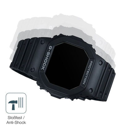 Schutz gegen Kratzer auf dem Casio G-Shock DW-5000U Glas durch Schlüssel, Stöße gegen die Tischkante oder Stürze