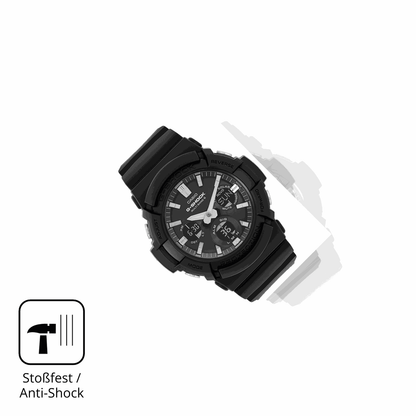 Schutz gegen Kratzer auf dem Casio G-Shock GAW-100 Glas durch Schl�ssel, St��e gegen die Tischkante oder St�rze
