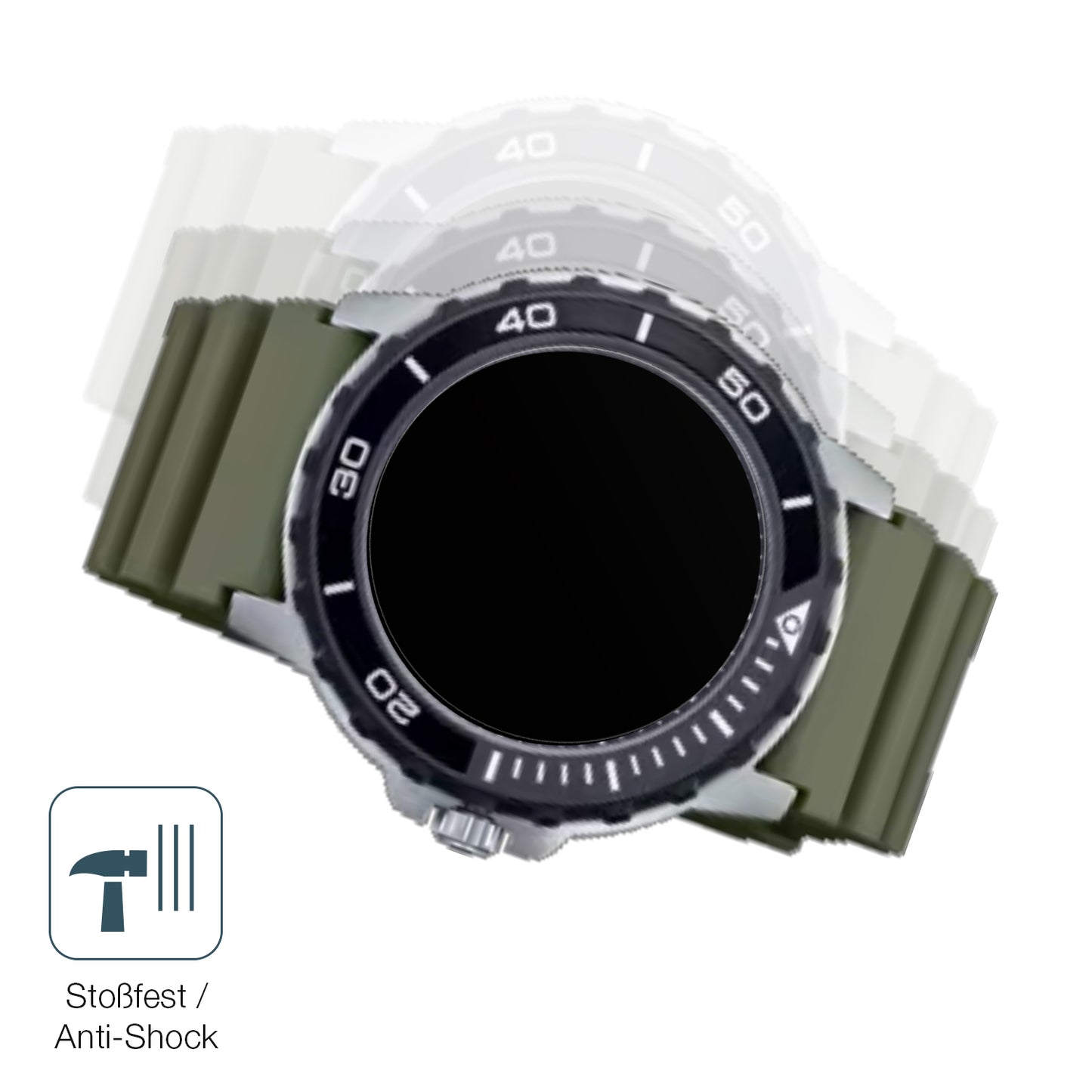 Schutz gegen Kratzer auf dem Casio MTD-125D Glas durch Schlüssel, Stöße gegen die Tischkante oder Stürze