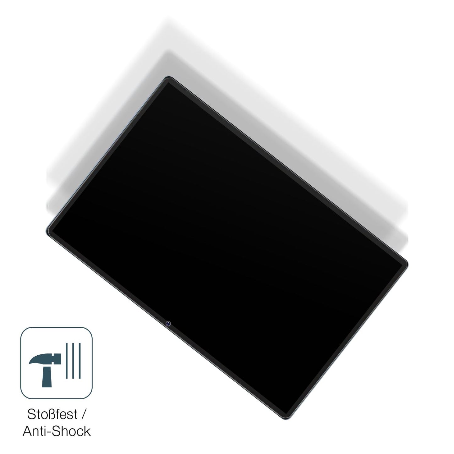 Schutz gegen Kratzer auf dem Colorroom Tablet 11 Zoll Glas durch Schlüssel, Stöße gegen die Tischkante oder Stürze