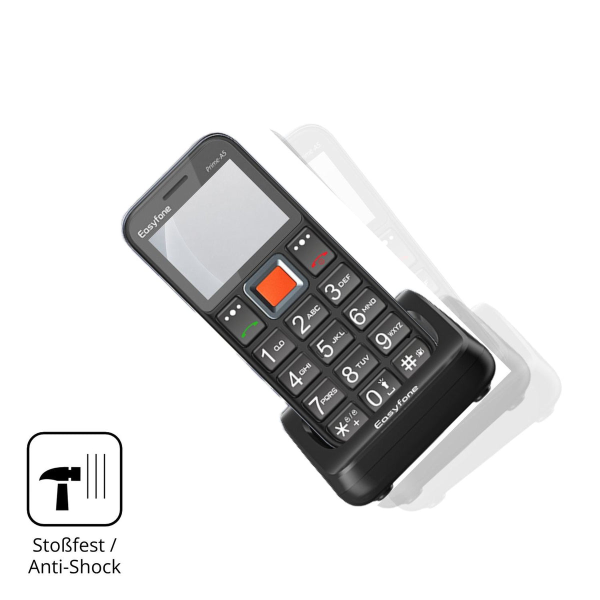 Schutz gegen Kratzer auf dem Easyfone Prime T5 Glas durch Schlüssel, Stöße gegen die Tischkante oder Stürze