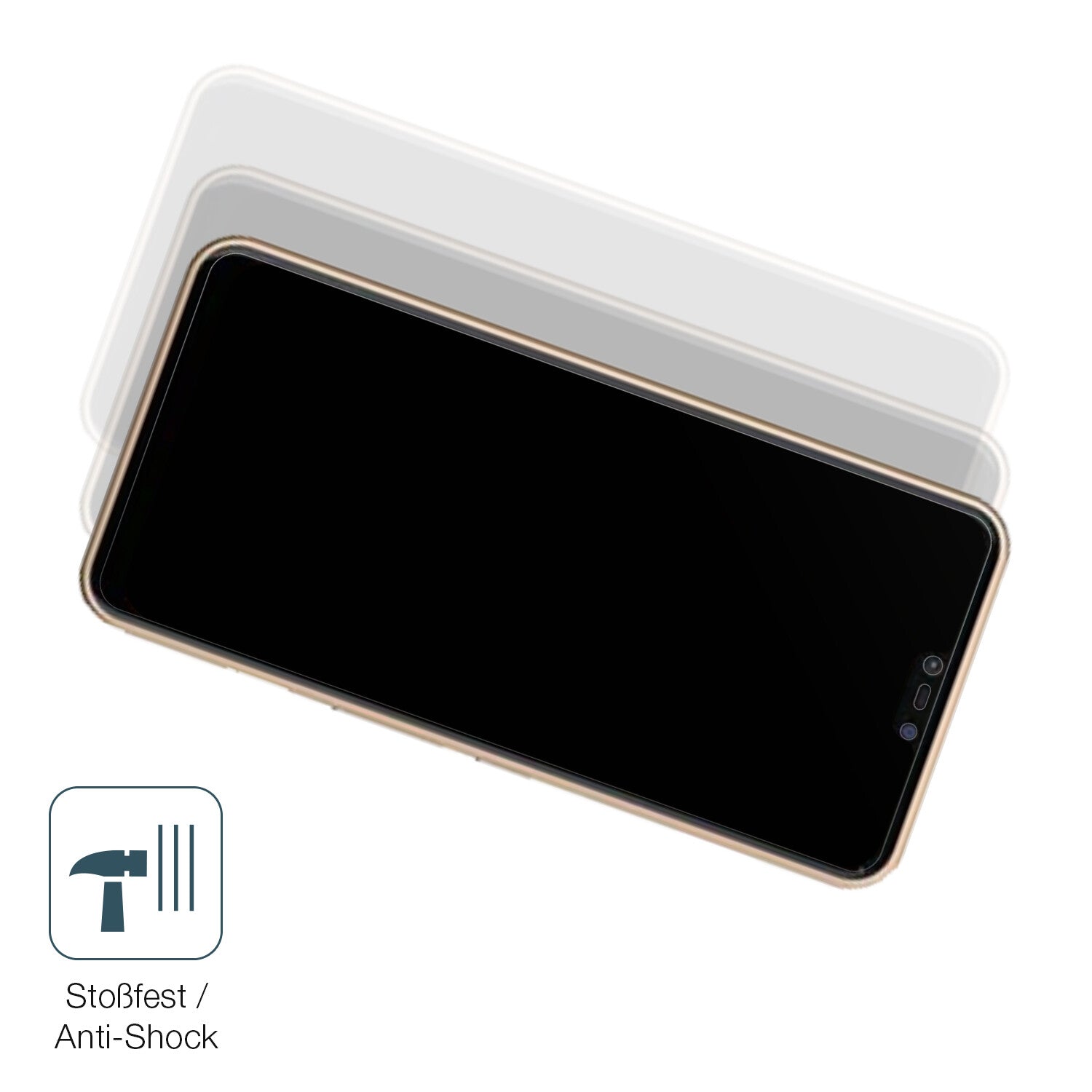 Schutz gegen Kratzer auf dem Fujitsu Arrows M05 Glas durch Schlüssel, Stöße gegen die Tischkante oder Stürze