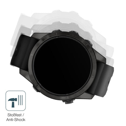 Schutz gegen Kratzer auf dem Garmin Fenix 7s Pro 47mm Glas durch Schlüssel, Stöße gegen die Tischkante oder Stürze