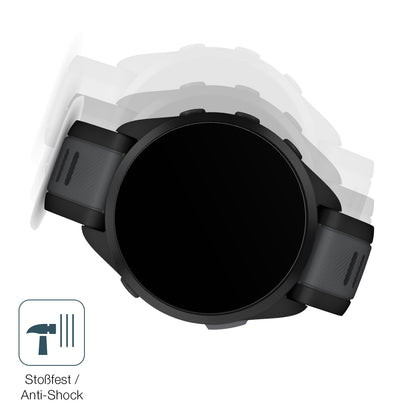 Schutz gegen Kratzer auf dem Garmin Forerunner 165 Glas durch Schlüssel, Stöße gegen die Tischkante oder Stürze