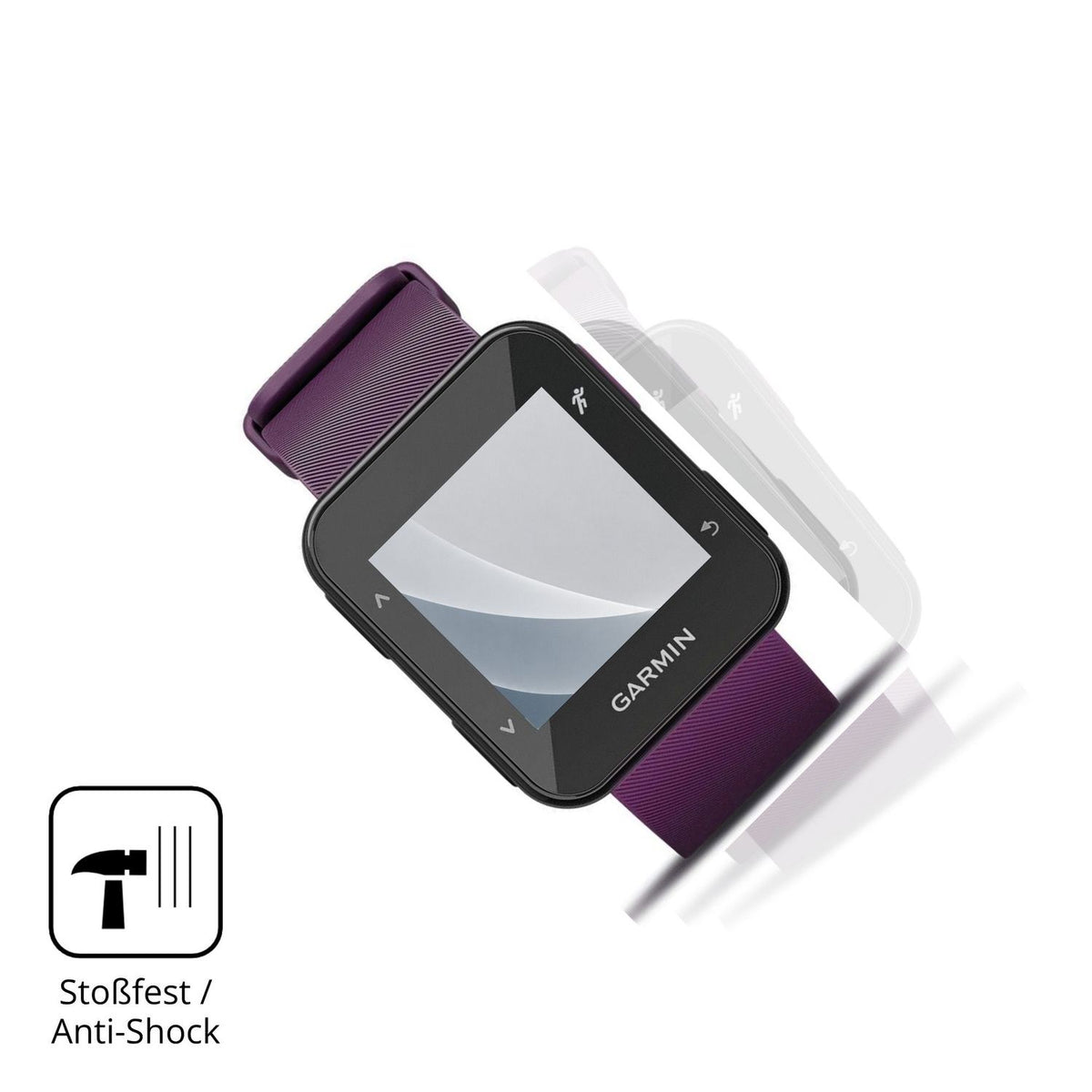 Schutz gegen Kratzer auf dem Garmin Forerunner 30 Glas durch Schlüssel, Stöße gegen die Tischkante oder Stürze