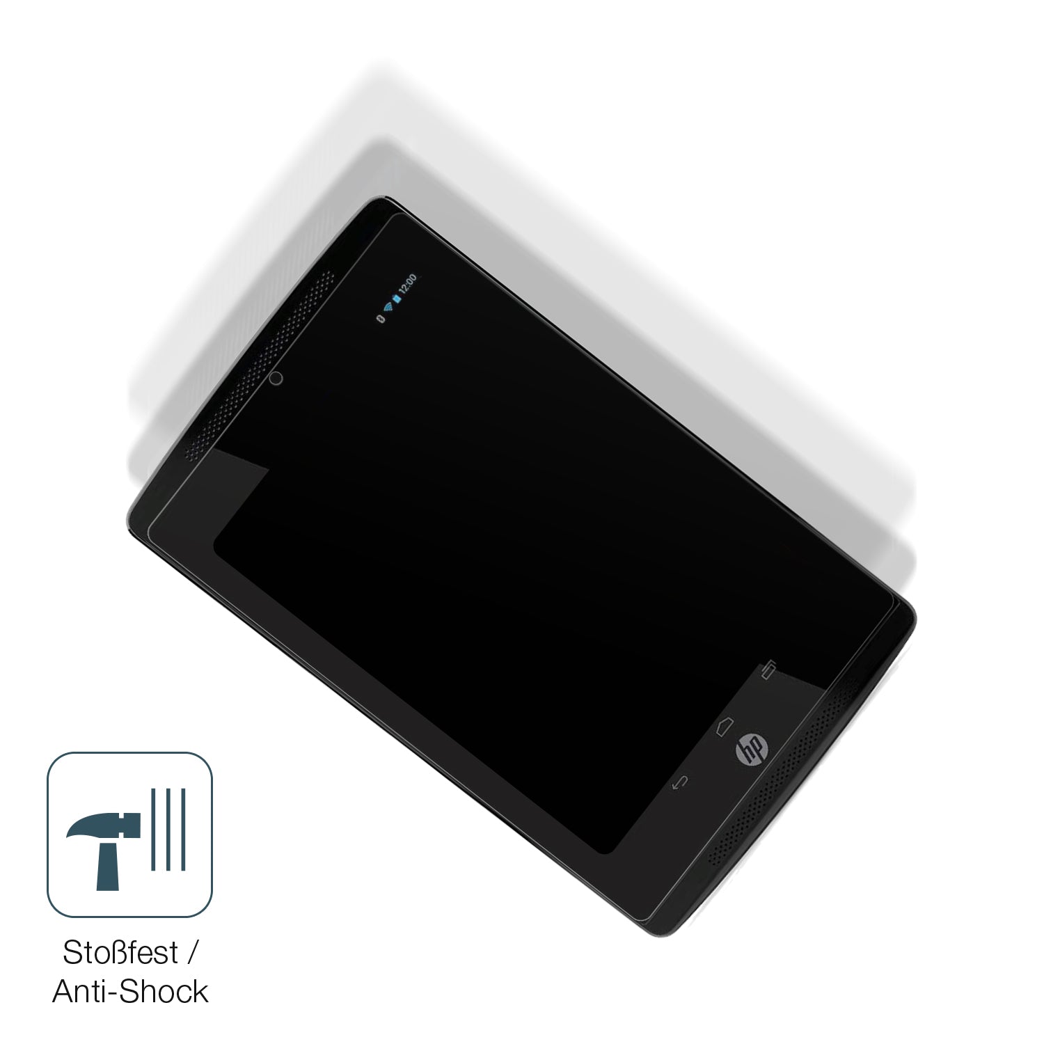 Schutz gegen Kratzer auf dem HP Slate 7 Extreme Glas durch Schlüssel, Stöße gegen die Tischkante oder Stürze