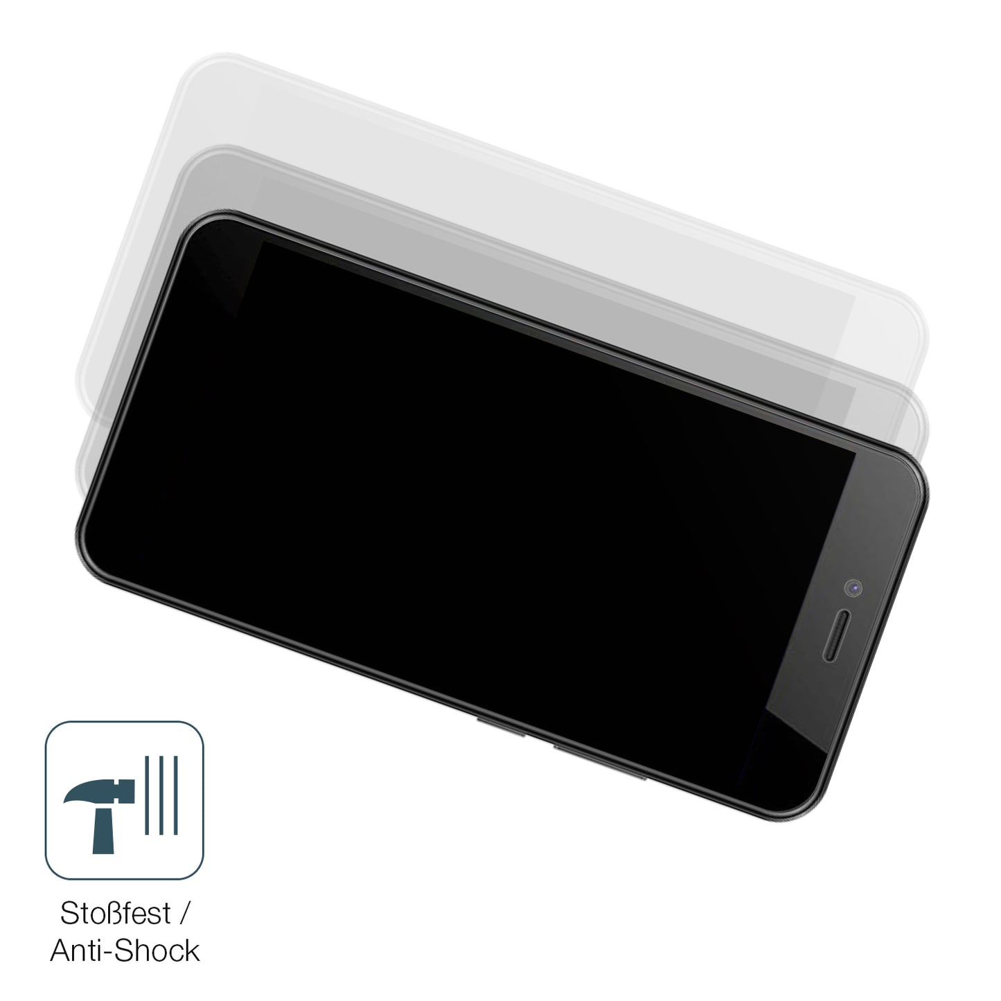 Schutz gegen Kratzer auf dem HTC Wildfire E5 Life Glas durch Schlüssel, Stöße gegen die Tischkante oder Stürze