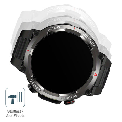 Schutz gegen Kratzer auf dem IOWODO W50 1.39 Zoll Smartwatch Glas durch Schlüssel, Stöße gegen die Tischkante oder Stürze