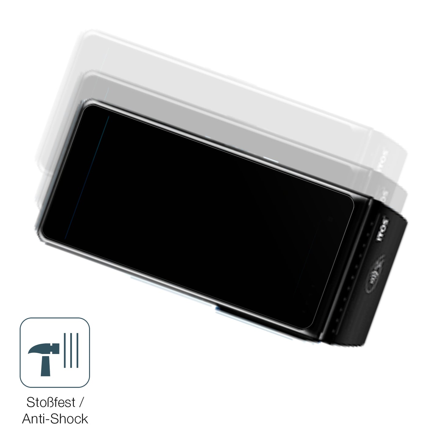 Schutz gegen Kratzer auf dem Itos CM5 Glas durch Schlüssel, Stöße gegen die Tischkante oder Stürze