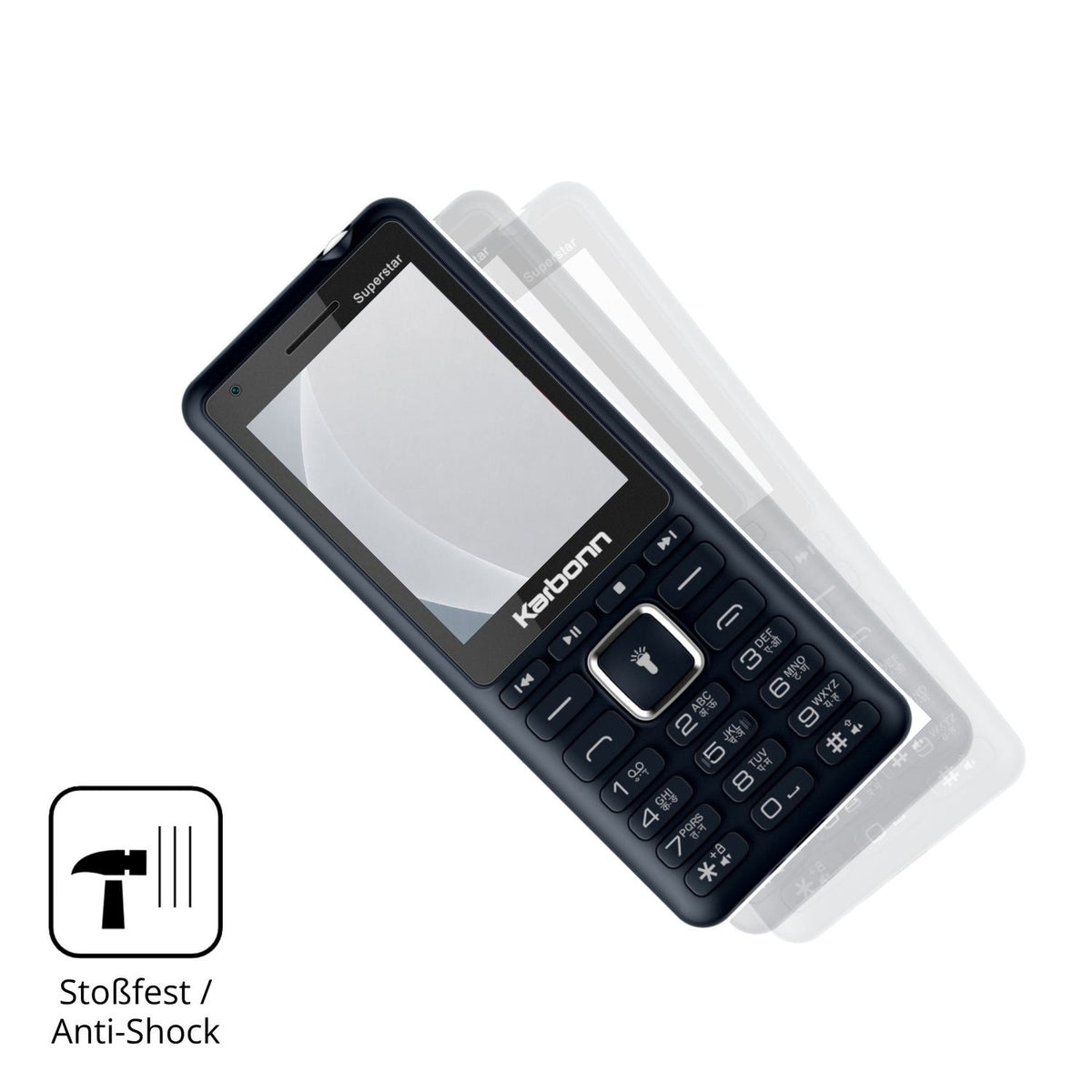 Schutz gegen Kratzer auf dem Karbonn K111 Superstar Glas durch Schlüssel, Stöße gegen die Tischkante oder Stürze
