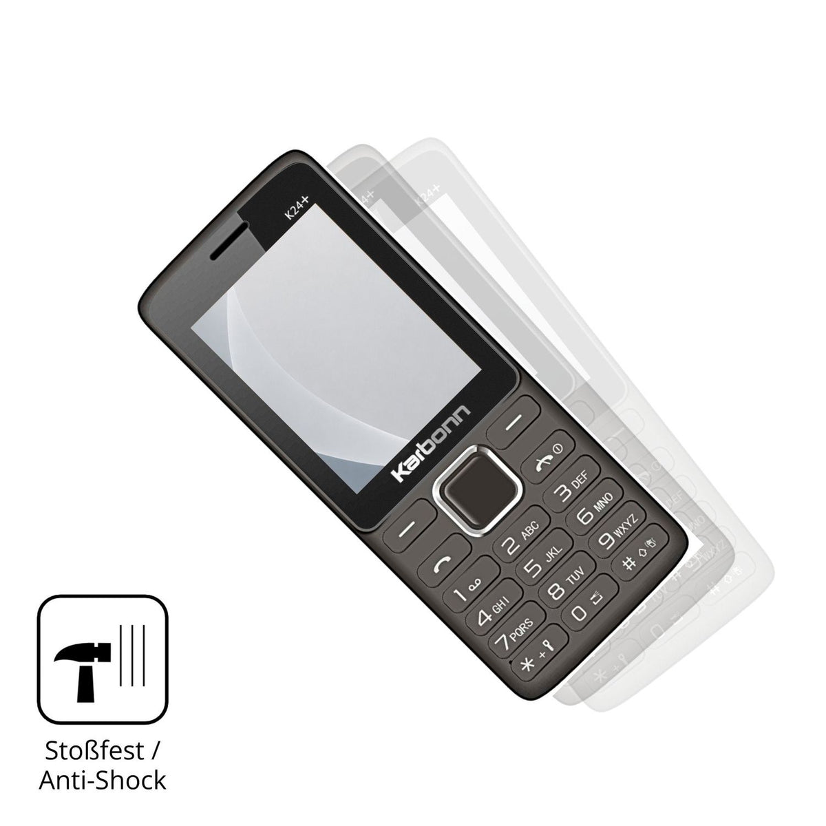 Schutz gegen Kratzer auf dem Karbonn K24 Plus Glas durch Schlüssel, Stöße gegen die Tischkante oder Stürze