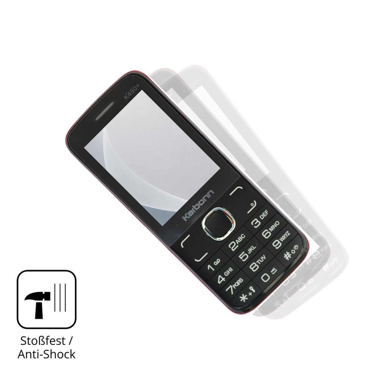 Schutz gegen Kratzer auf dem Karbonn K490 Plus Glas durch Schlüssel, Stöße gegen die Tischkante oder Stürze