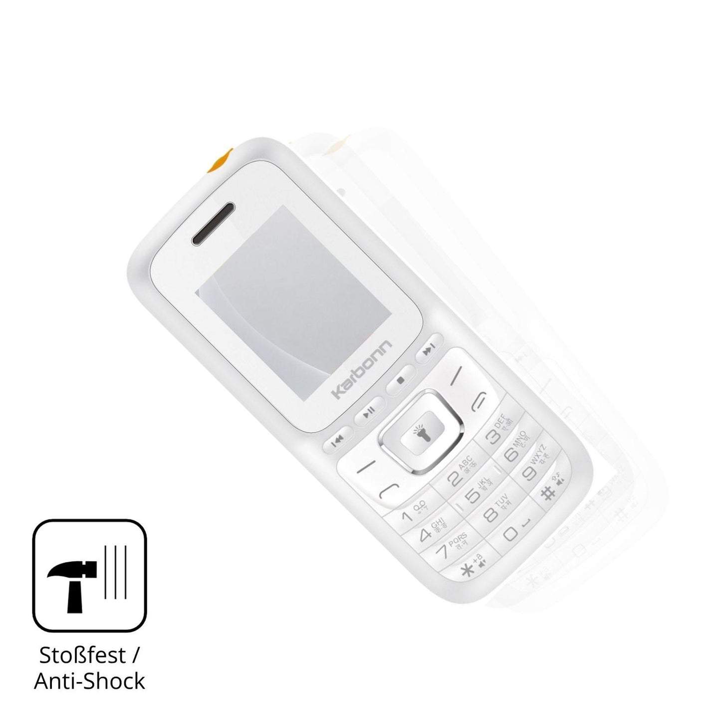 Schutz gegen Kratzer auf dem Karbonn K7 Power Glas durch Schlüssel, Stöße gegen die Tischkante oder Stürze