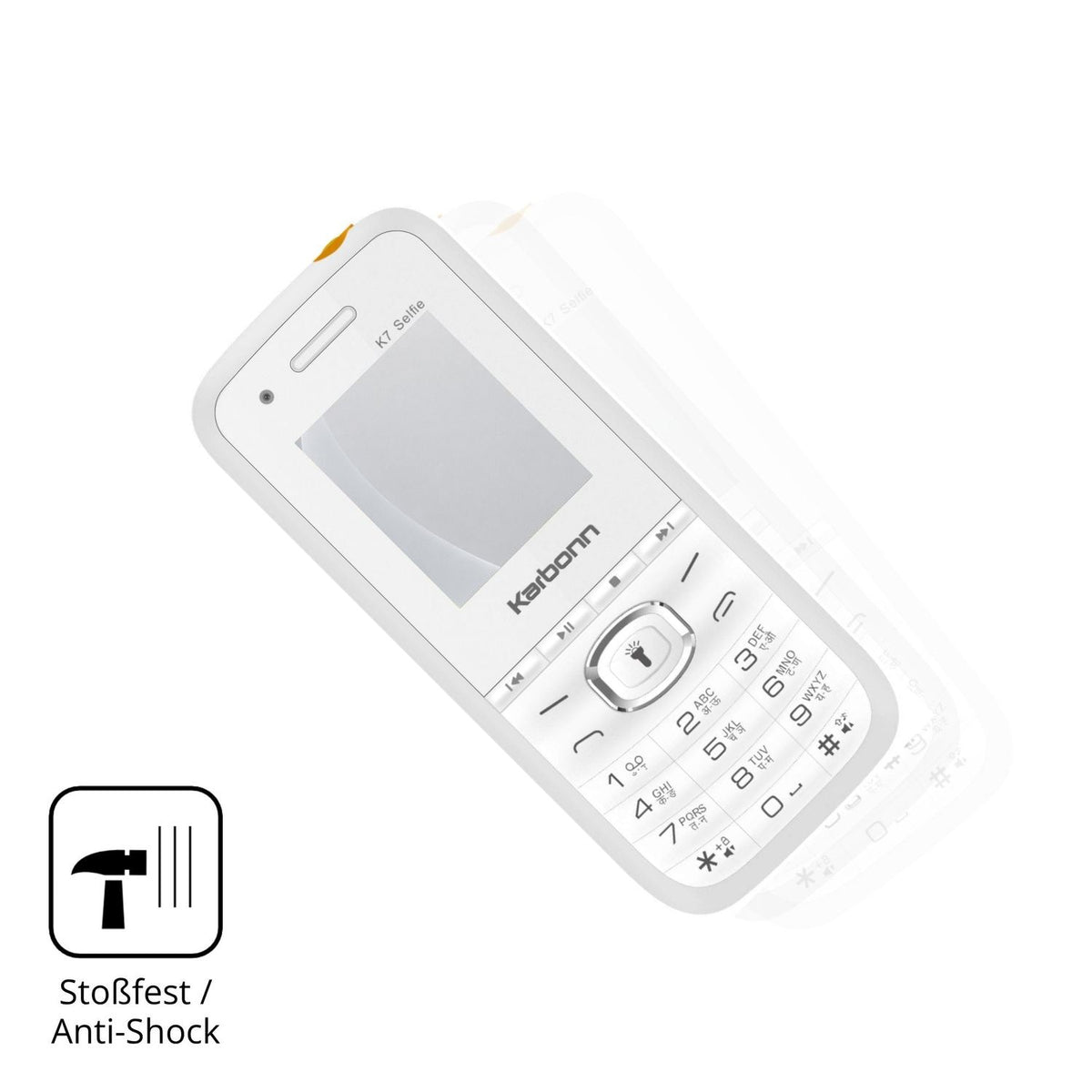 Schutz gegen Kratzer auf dem Karbonn K7 Selfie Glas durch Schlüssel, Stöße gegen die Tischkante oder Stürze