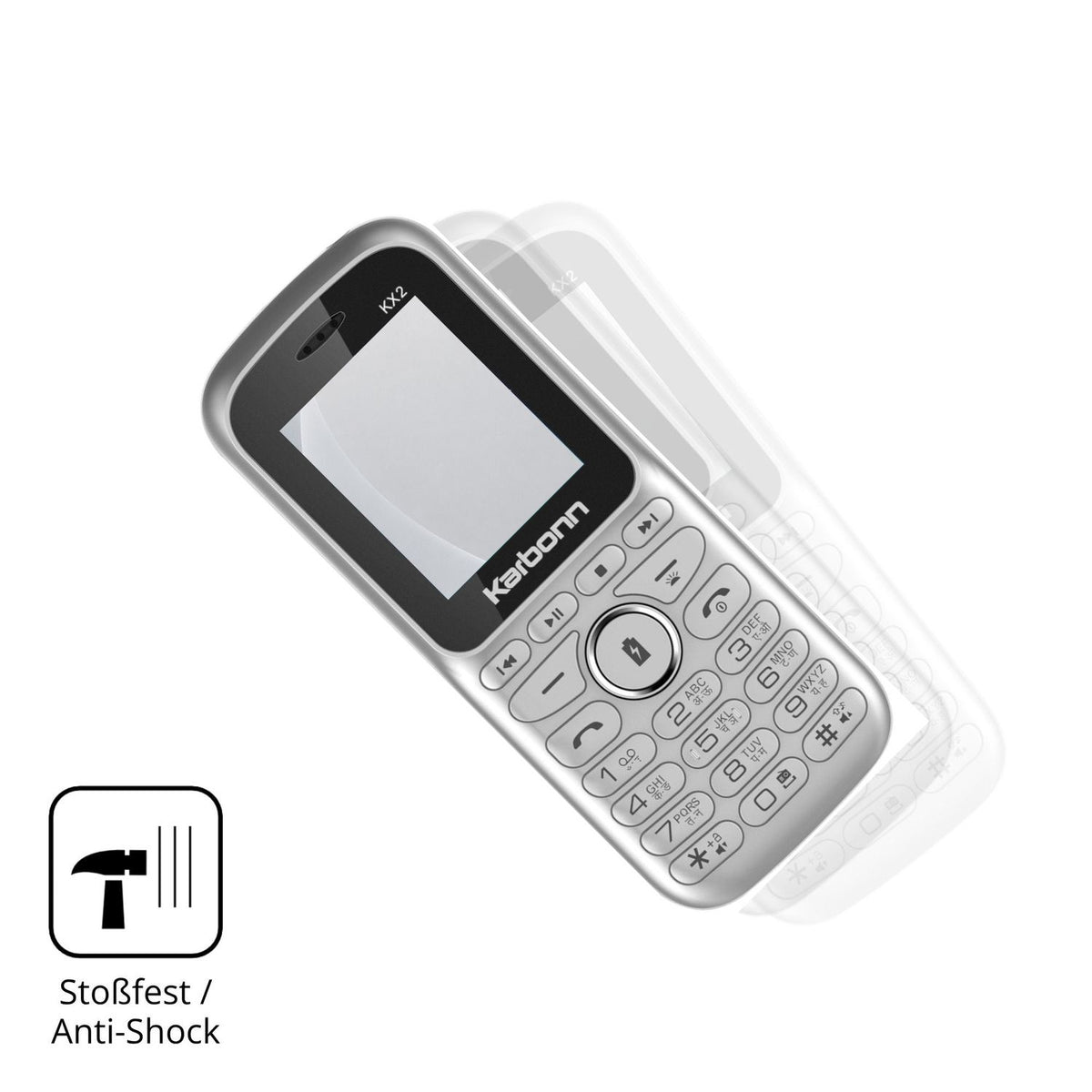 Schutz gegen Kratzer auf dem Karbonn KX2 Glas durch Schlüssel, Stöße gegen die Tischkante oder Stürze