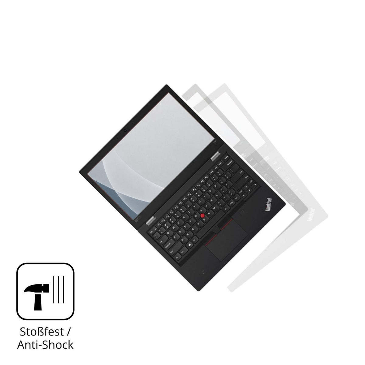 Schutz gegen Kratzer auf dem Lenovo Thinkpad L380 Yoga Glas durch Schlüssel, Stöße gegen die Tischkante oder Stürze