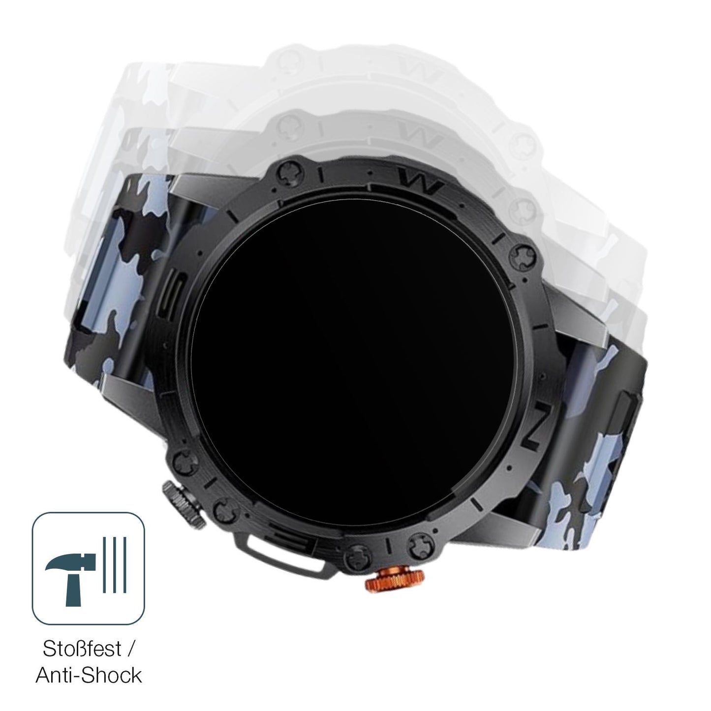 Schutz gegen Kratzer auf dem Lige 1.43 Zoll Smartwatch Glas durch Schlüssel, Stöße gegen die Tischkante oder Stürze