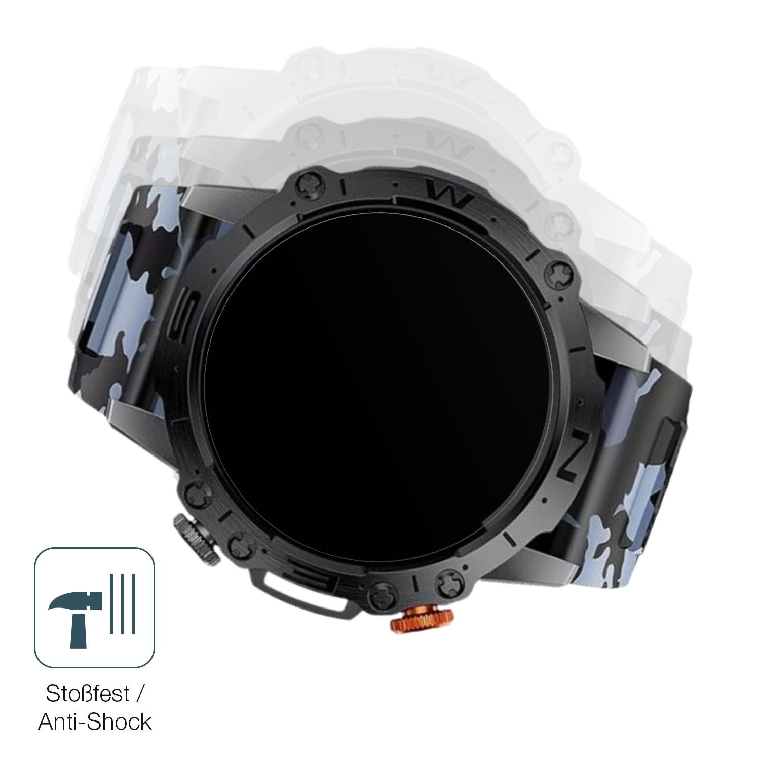 Schutz gegen Kratzer auf dem Lige 1.43 Zoll Smartwatch Glas durch Schlüssel, Stöße gegen die Tischkante oder Stürze