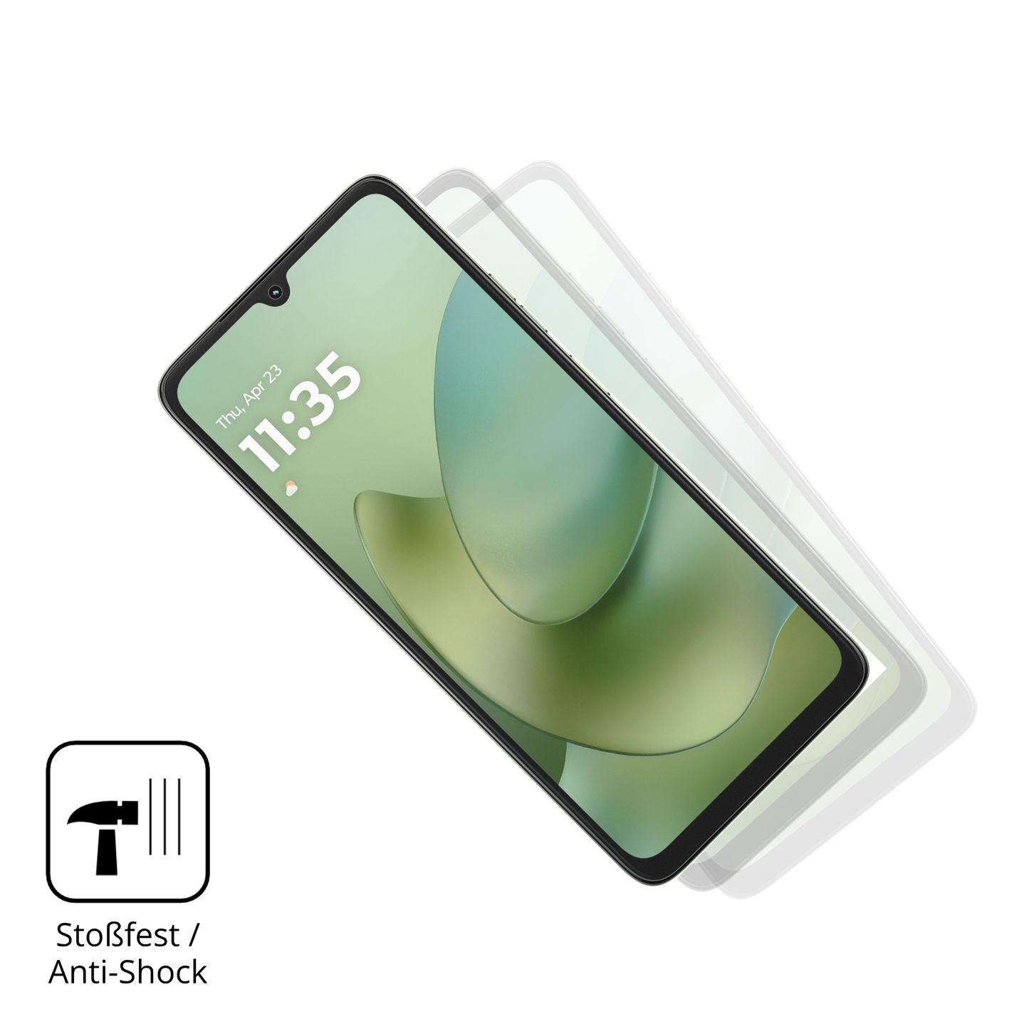 Schutz gegen Kratzer auf dem Motorola Moto G06 Glas durch Schl�ssel, St��e gegen die Tischkante oder St�rze