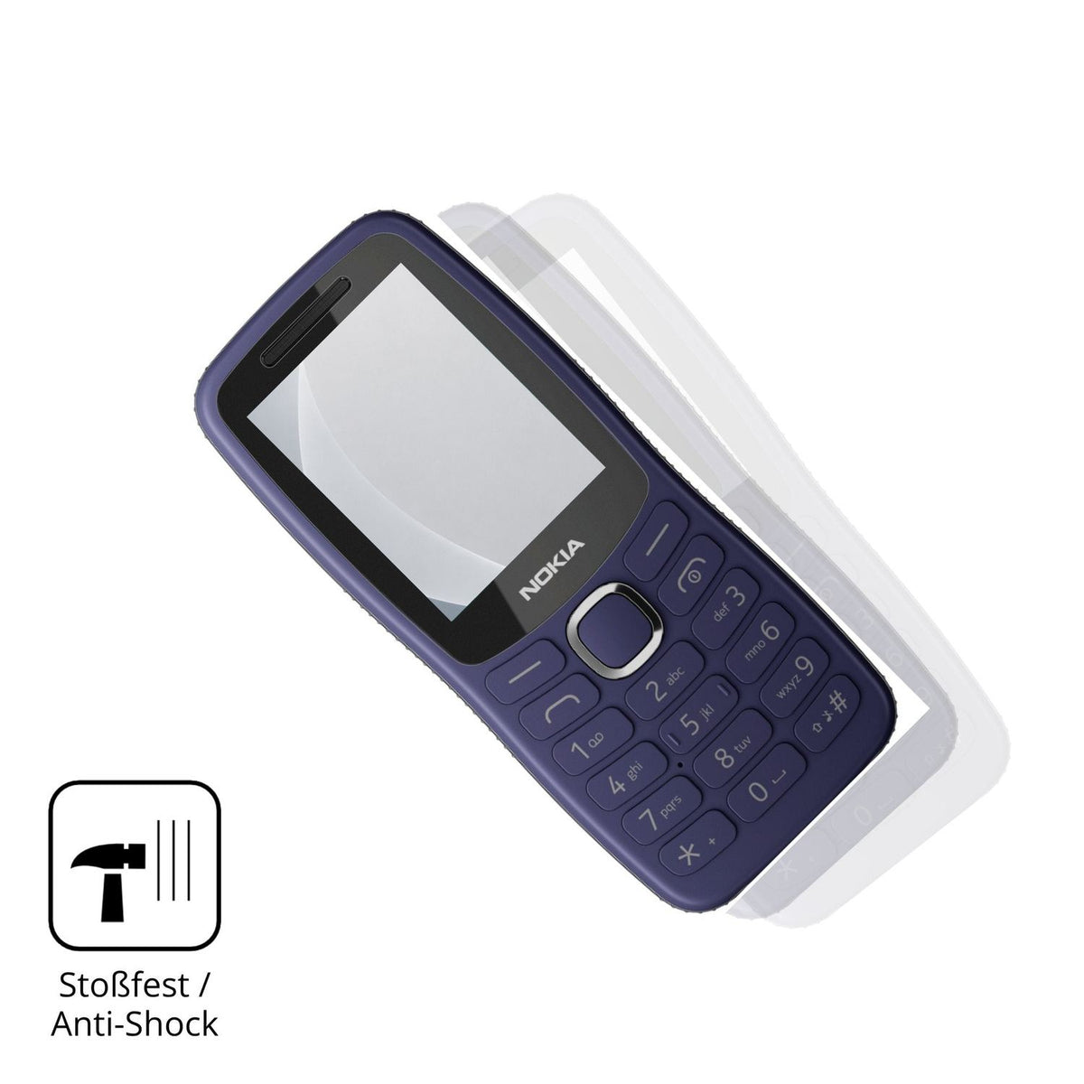 Schutz gegen Kratzer auf dem Nokia 123 Shield Glas durch Schlüssel, Stöße gegen die Tischkante oder Stürze