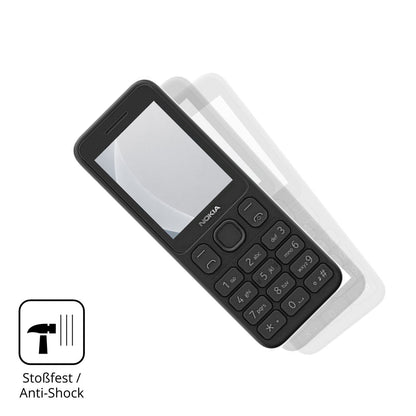 Schutz gegen Kratzer auf dem Nokia 125 Glas durch Schlüssel, Stöße gegen die Tischkante oder Stürze