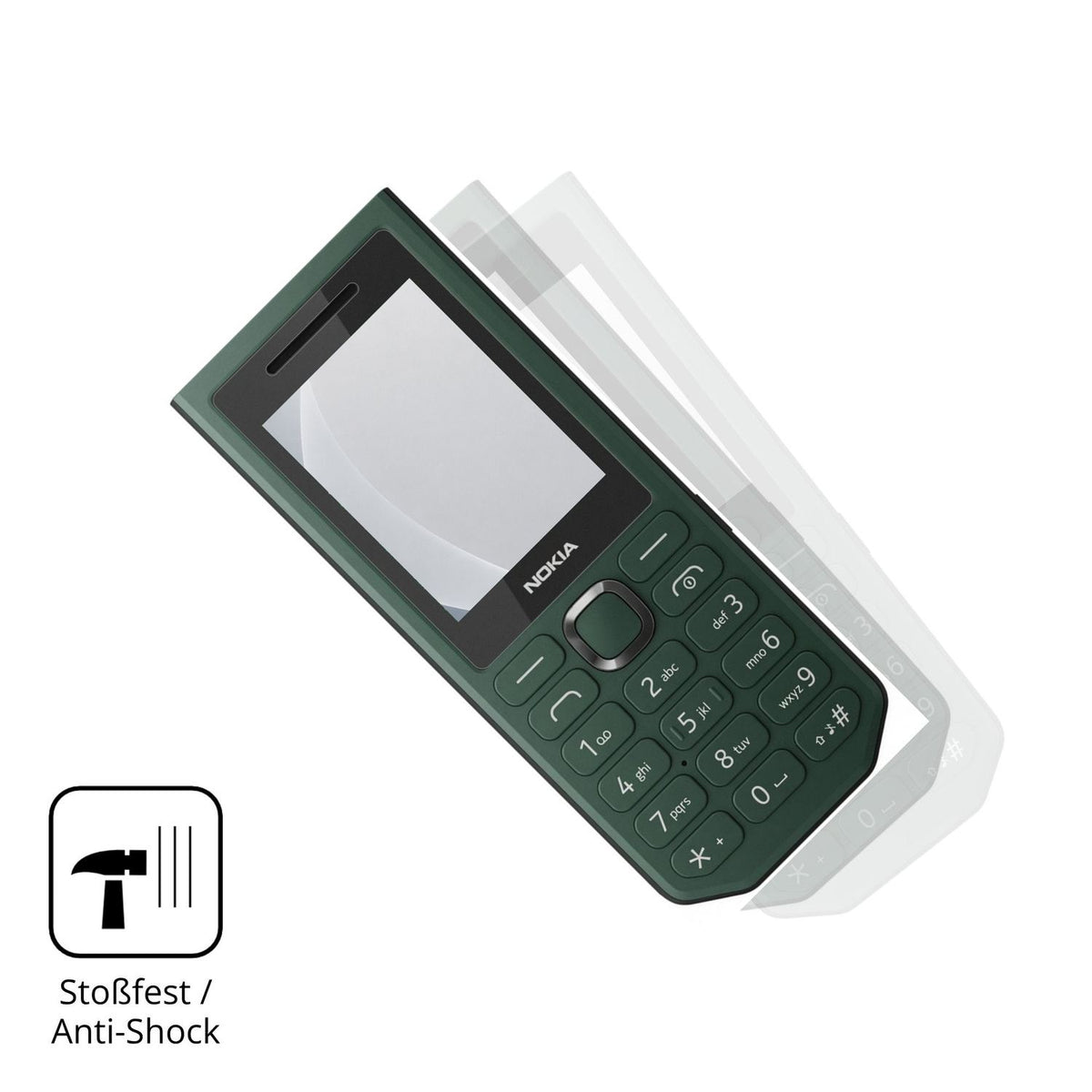 Schutz gegen Kratzer auf dem Nokia 300 Power Bank Glas durch Schlüssel, Stöße gegen die Tischkante oder Stürze