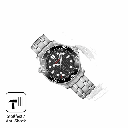 Schutz gegen Kratzer auf dem Omega Seamaster Diver 300M 42 mm Glas durch Schl�ssel, St��e gegen die Tischkante oder St�rze