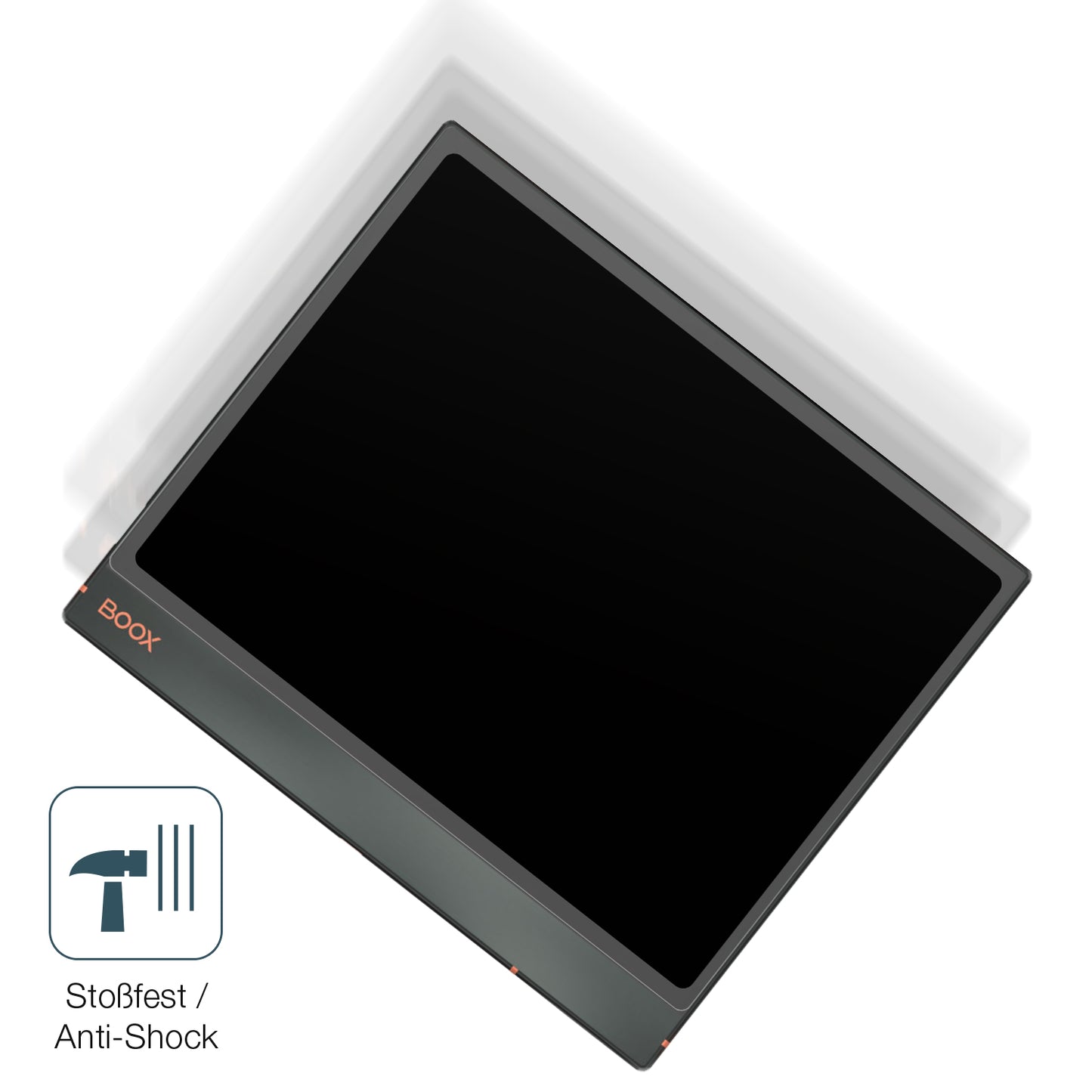 Schutz gegen Kratzer auf dem Onyx Boox Note Air3 C Glas durch Schlüssel, Stöße gegen die Tischkante oder Stürze