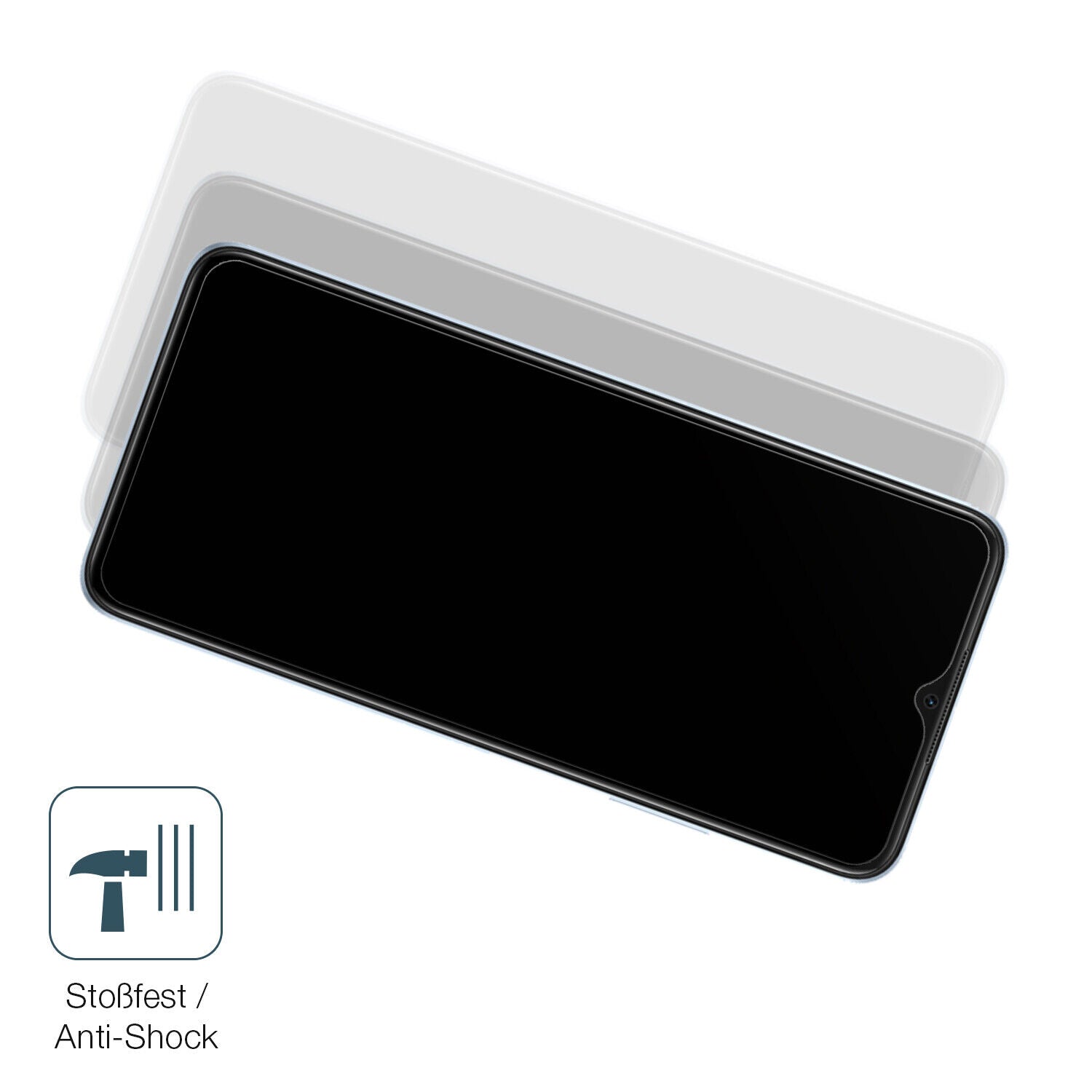 Schutz gegen Kratzer auf dem OPPO A17 Glas durch Schlüssel, Stöße gegen die Tischkante oder Stürze
