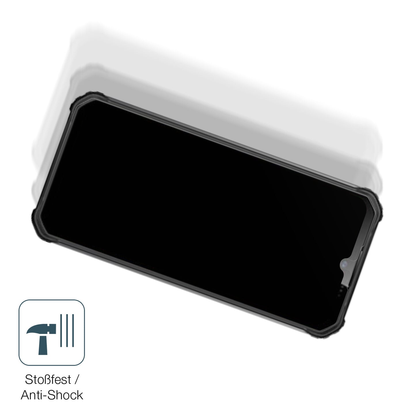 Schutz gegen Kratzer auf dem Oukitel WP22 Glas durch Schlüssel, Stöße gegen die Tischkante oder Stürze