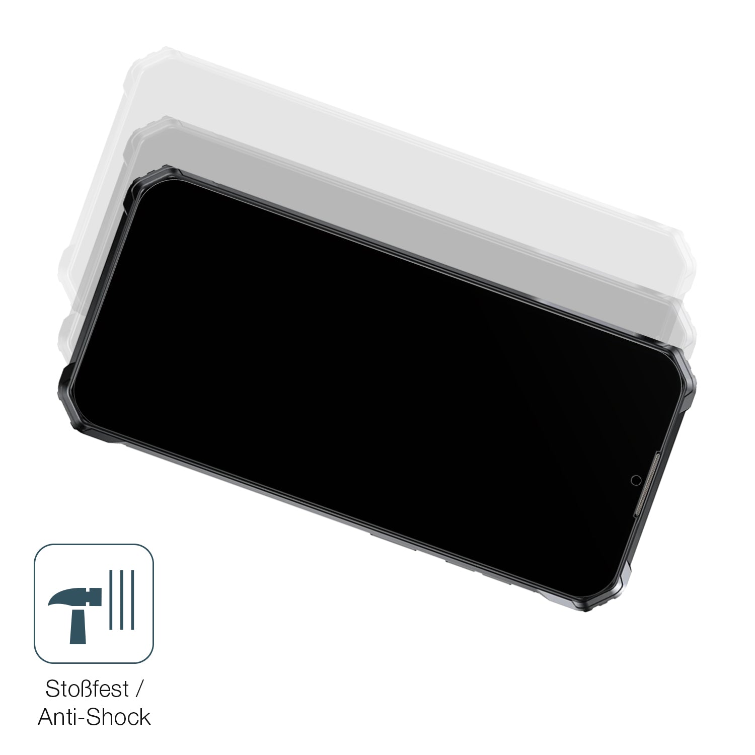 Schutz gegen Kratzer auf dem Oukitel WP38 Glas durch Schlüssel, Stöße gegen die Tischkante oder Stürze