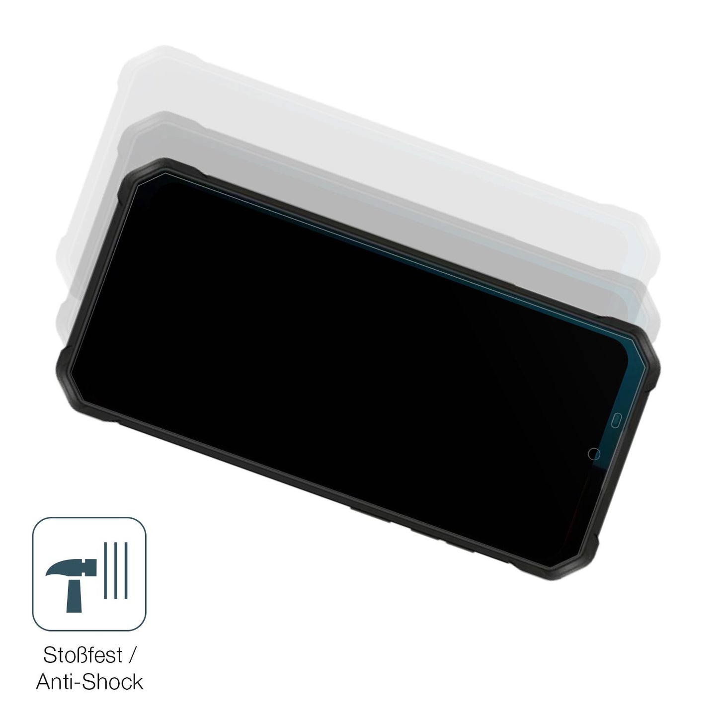 Schutz gegen Kratzer auf dem Oukitel WP53s Glas durch Schlüssel, Stöße gegen die Tischkante oder Stürze