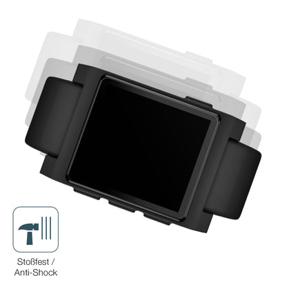 Schutz gegen Kratzer auf dem Pebble Core 2 Duo Glas durch Schlüssel, Stöße gegen die Tischkante oder Stürze