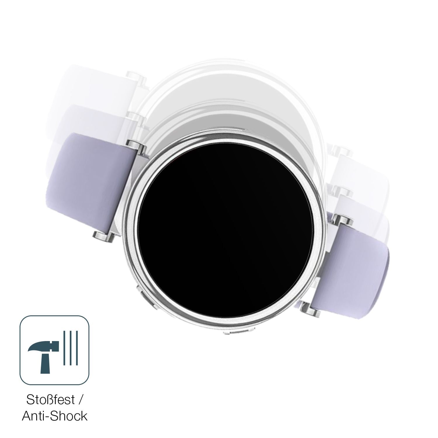 Schutz gegen Kratzer auf dem Sanorum 1.27 Zoll Smartwatch Glas durch Schlüssel, Stöße gegen die Tischkante oder Stürze