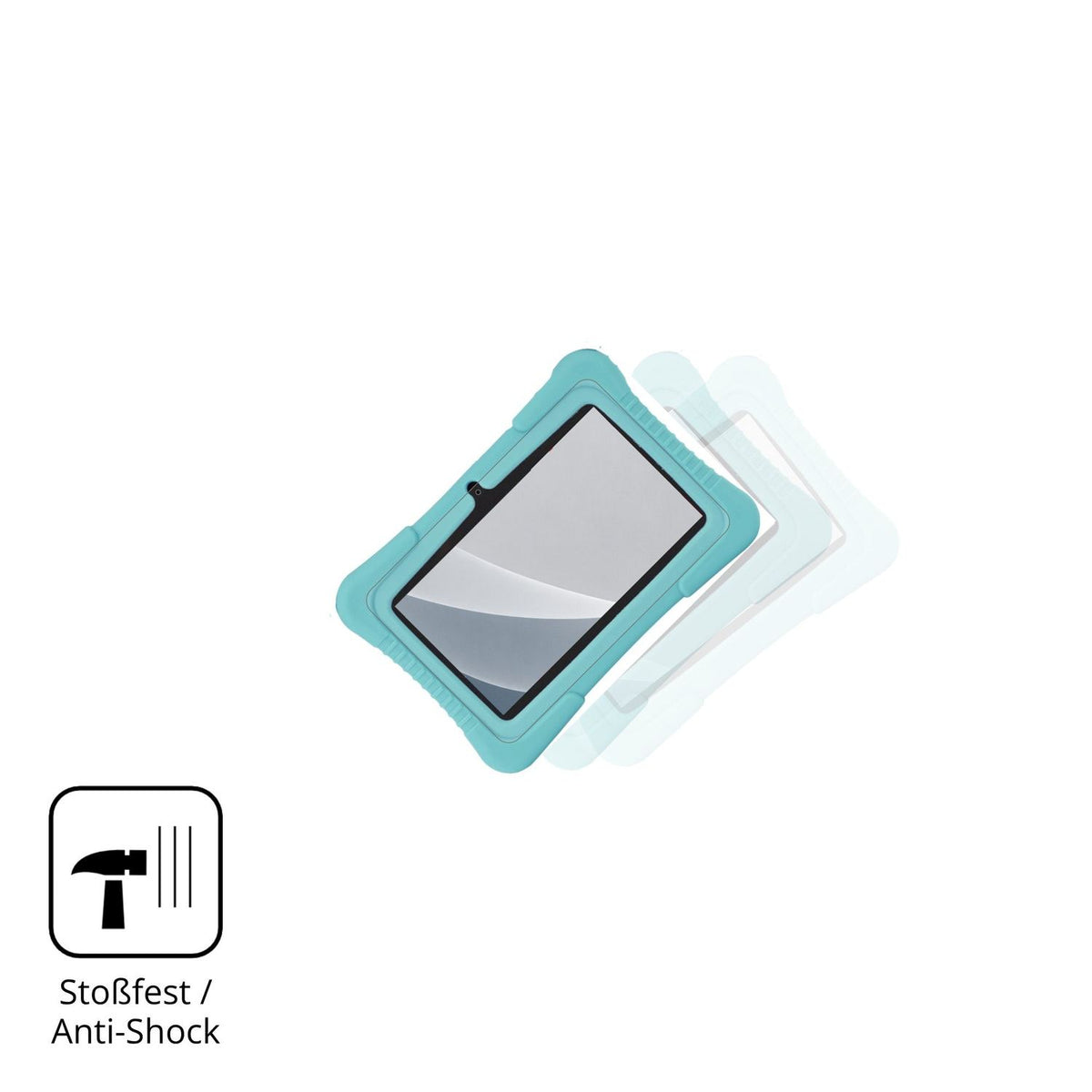Schutz gegen Kratzer auf dem SaveFamily Kids Tablet 7 Glas durch Schlüssel, Stöße gegen die Tischkante oder Stürze