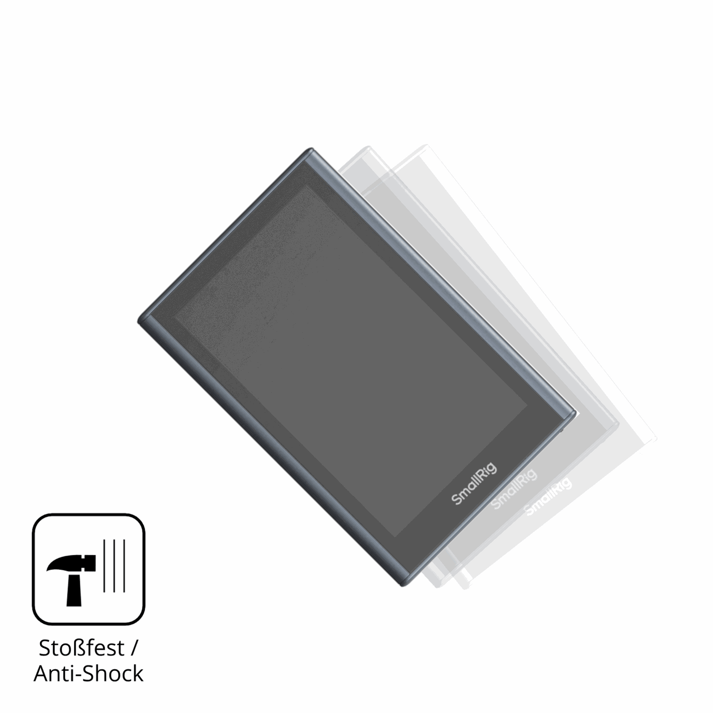Schutz gegen Kratzer auf dem SmallRig Wireless Monitor 4850B Glas durch Schlüssel, Stöße gegen die Tischkante oder Stürze