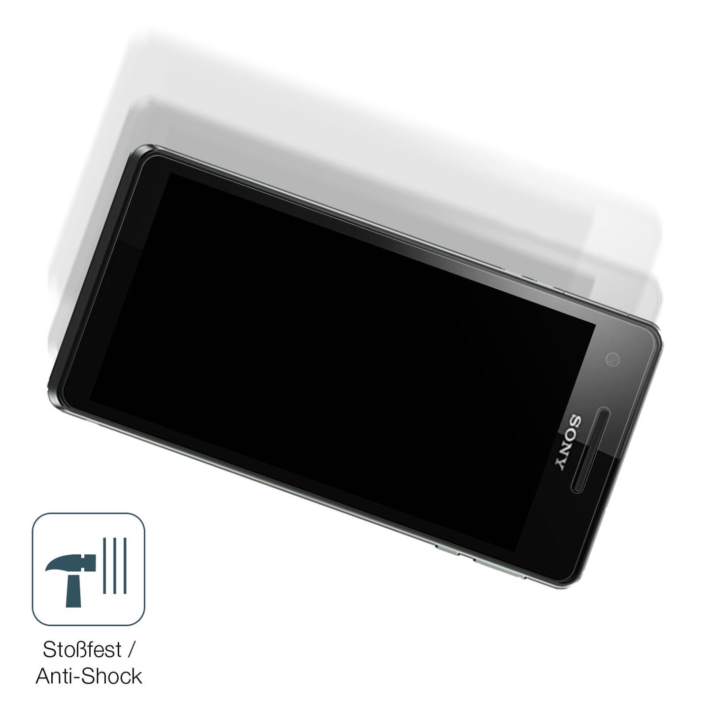Schutz gegen Kratzer auf dem Sony Xperia V Glas durch Schlüssel, Stöße gegen die Tischkante oder Stürze