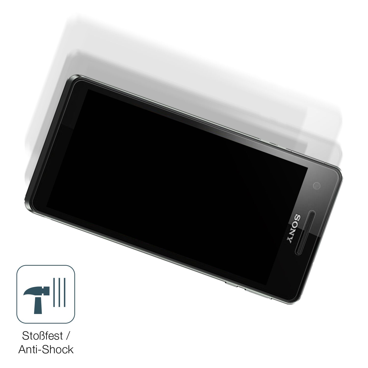 Schutz gegen Kratzer auf dem Sony Xperia V Glas durch Schlüssel, Stöße gegen die Tischkante oder Stürze