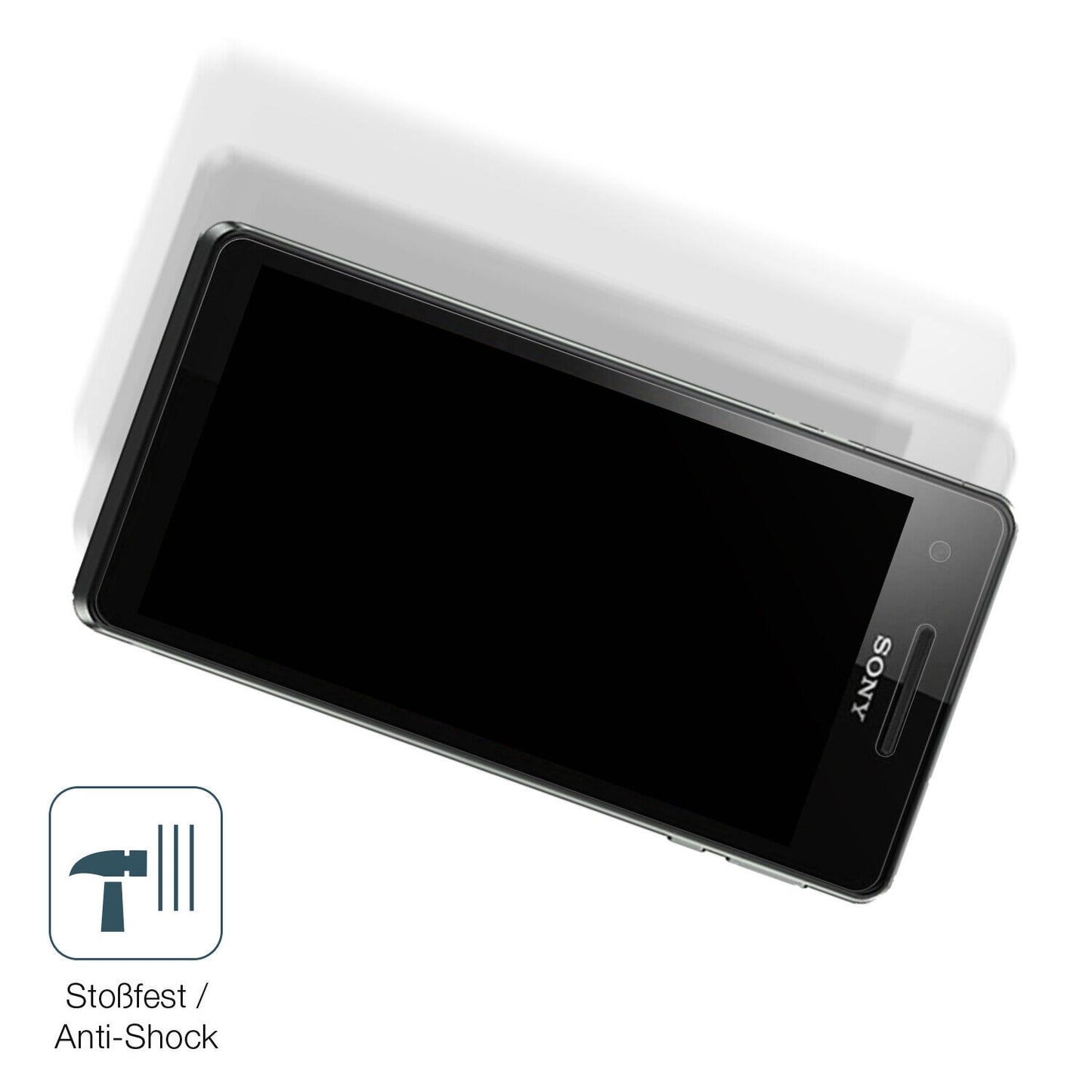 Schutz gegen Kratzer auf dem Sony Xperia V Glas durch Schlüssel, Stöße gegen die Tischkante oder Stürze