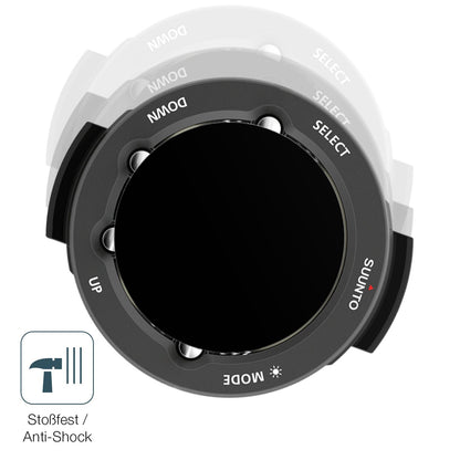 Schutz gegen Kratzer auf dem Suunto Vyper Novo Glas durch Schlüssel, Stöße gegen die Tischkante oder Stürze