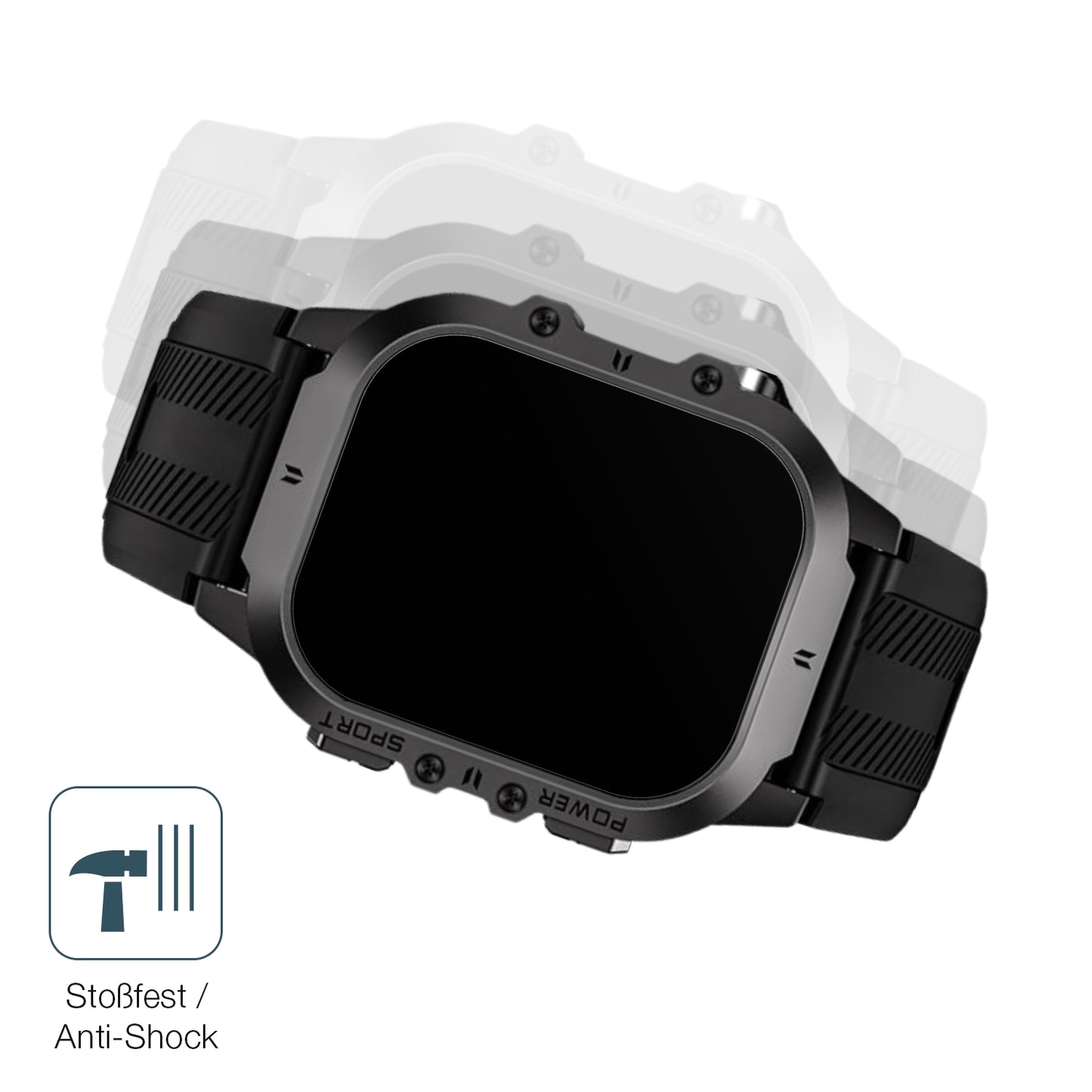Schutz gegen Kratzer auf dem Tesofit Smartwatch 1.85 Zoll Glas durch Schlüssel, Stöße gegen die Tischkante oder Stürze