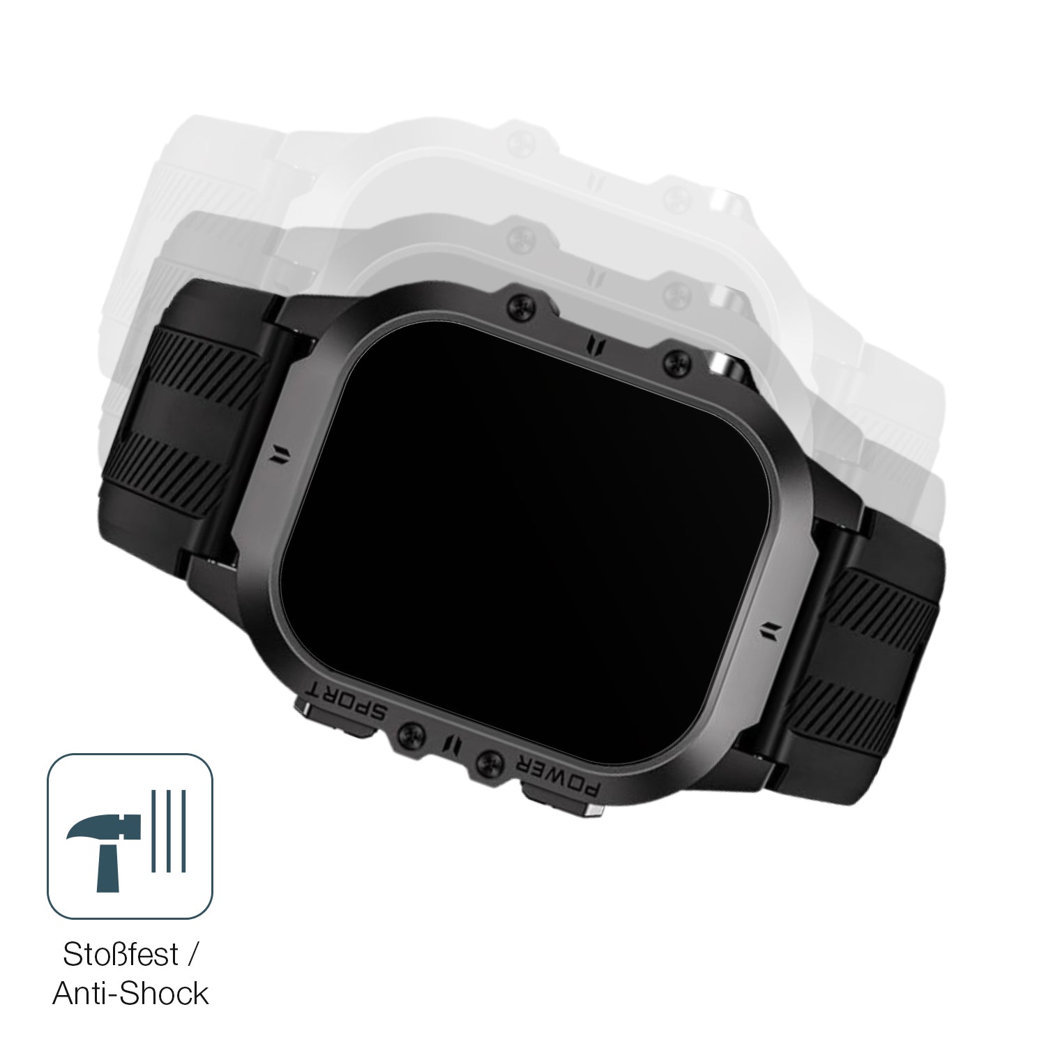 Schutz gegen Kratzer auf dem Tesofit Smartwatch 1.85 Zoll Glas durch Schlüssel, Stöße gegen die Tischkante oder Stürze