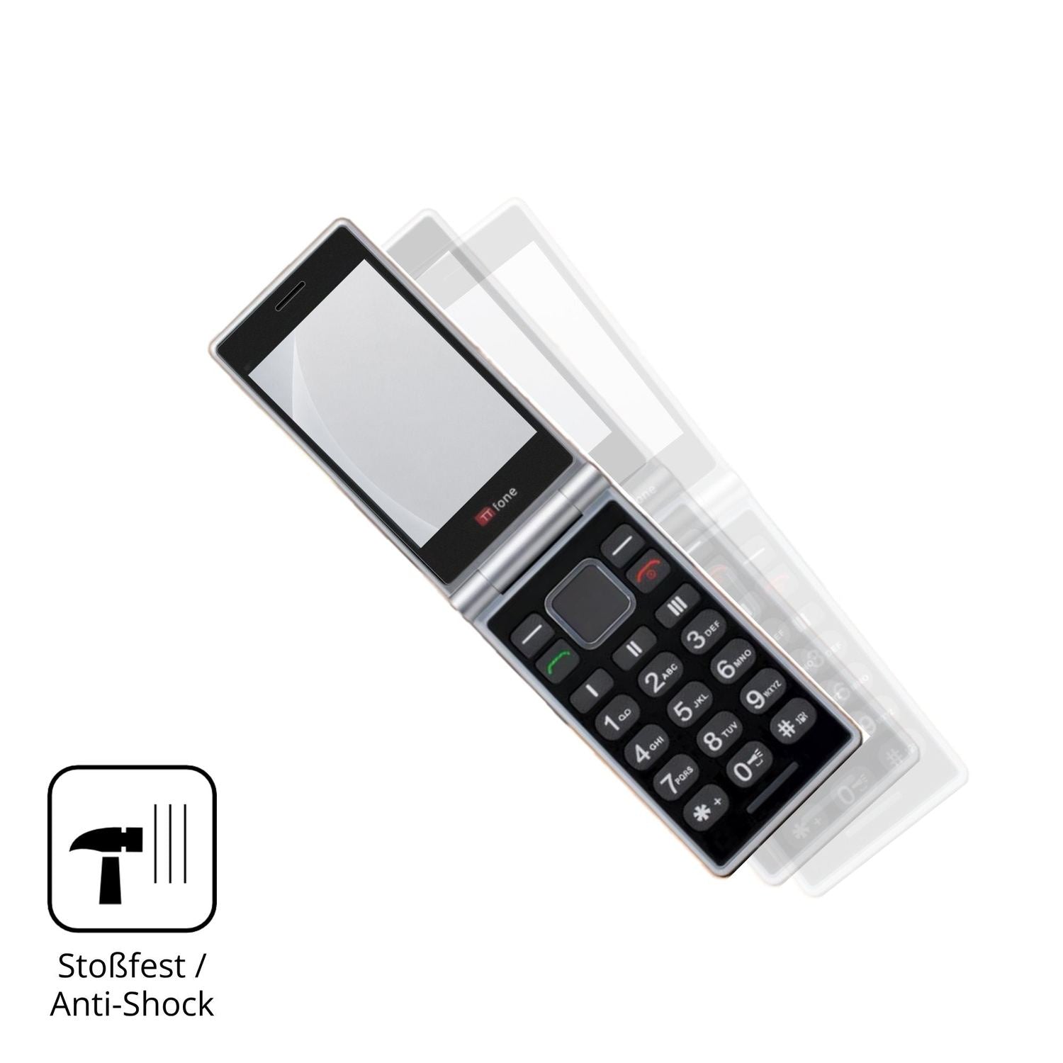 Schutz gegen Kratzer auf dem TTfone TT990 4G Glas durch Schlüssel, Stöße gegen die Tischkante oder Stürze