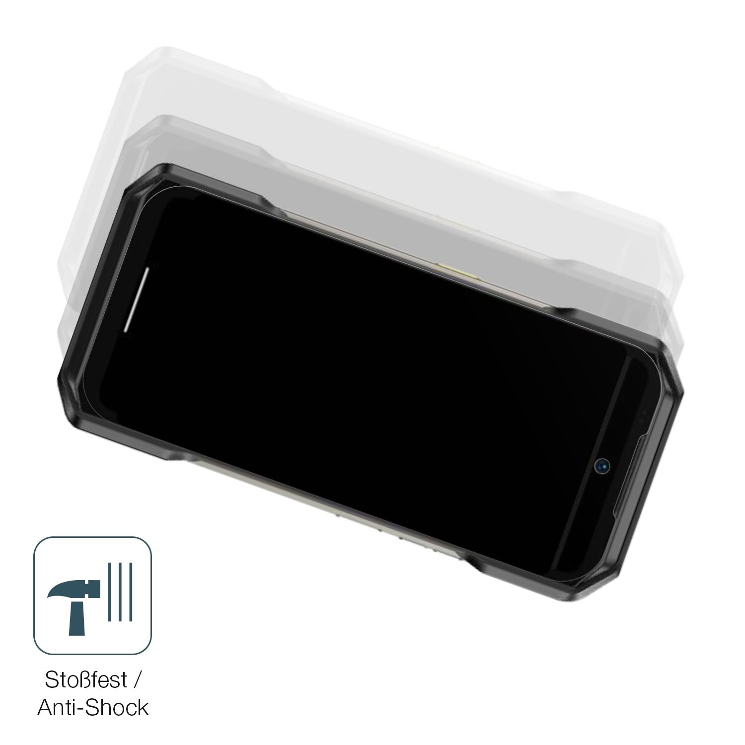 Schutz gegen Kratzer auf dem Ulefone Armor 27T Glas durch Schlüssel, Stöße gegen die Tischkante oder Stürze