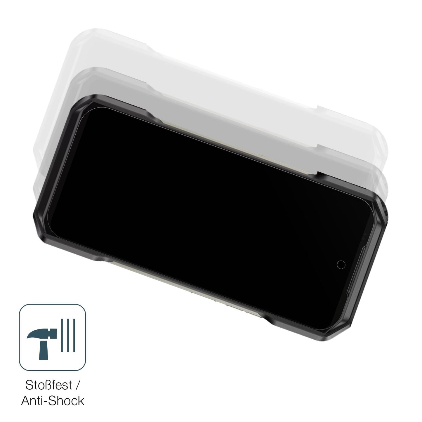 Schutz gegen Kratzer auf dem Ulefone Armor 27T Pro 5G Glas durch Schlüssel, Stöße gegen die Tischkante oder Stürze